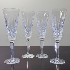 Lenox Masterpiece Collection Crystal Champagne Flutes Set of 4 Clear Home 9.25"